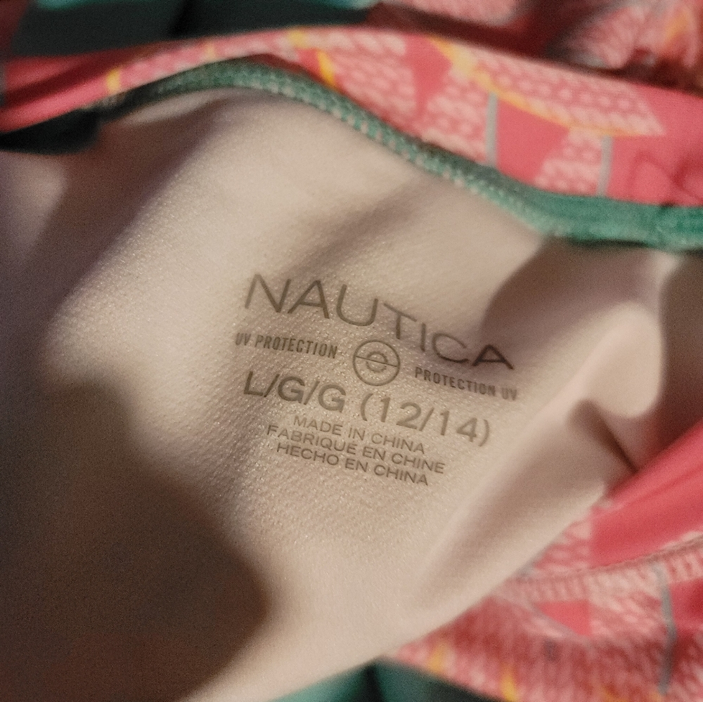 NWT NAUTICA RASH GUARD SWIM SET SUN PROTECTION GIRLS 12 TO 14 - Picture 8 of 9